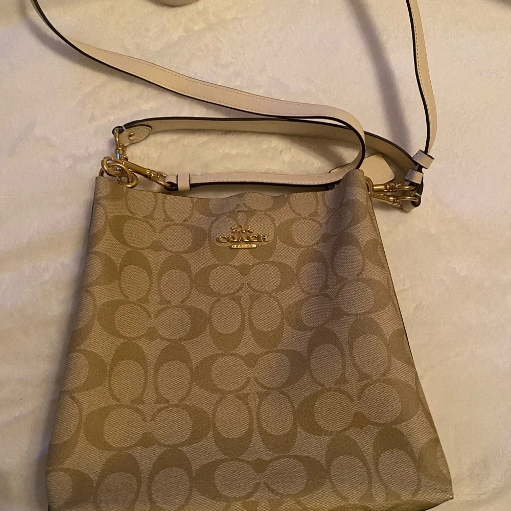 Coach Tan Crossbody Bag & Wallet never Used - Picture 1 of 7